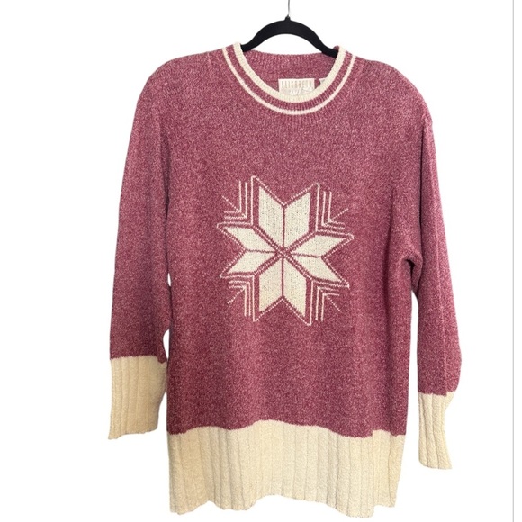 Liz Claiborne Sweaters - Vintage Snowflake Knit Tunic Length Sweater
